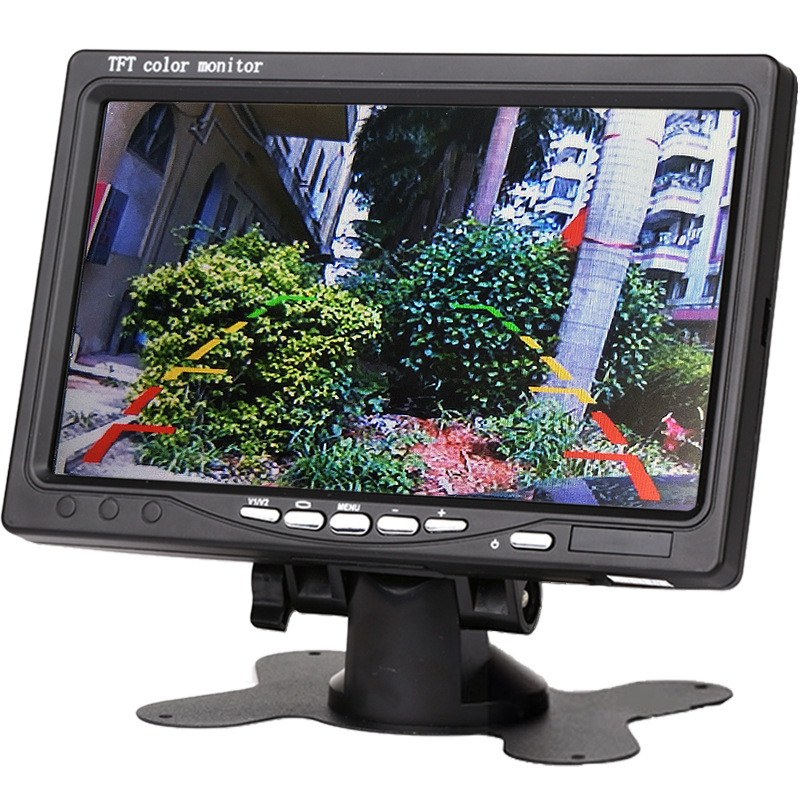 Автомобилен LCD дисплей 7003, LED екран, резолюция 800x480/1024x600, съвместим с N/P системи, аналогов вход