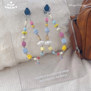 Lanyard pentru telefon mobil cu Dachshund desen animat, lucrat manual, pandantiv cu mărgele - Nylon, Unisex, Cataramă din plastic, Ambalare individuală