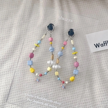 Lanyard pentru telefon mobil cu Dachshund desen animat, lucrat manual, pandantiv cu mărgele - Nylon, Unisex, Cataramă din plastic, Ambalare individuală