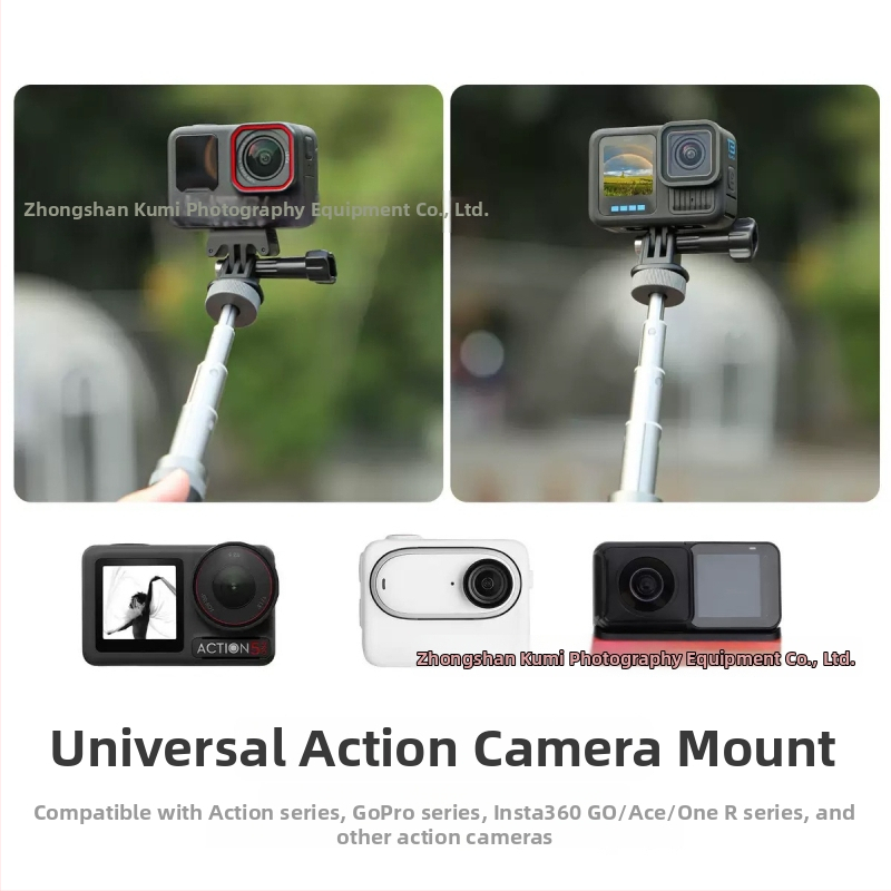 GoPro adapteris universaliems modeliams — ABS, 20 g, adapterio priedai, fiksuota kamera, selfie naudojimas