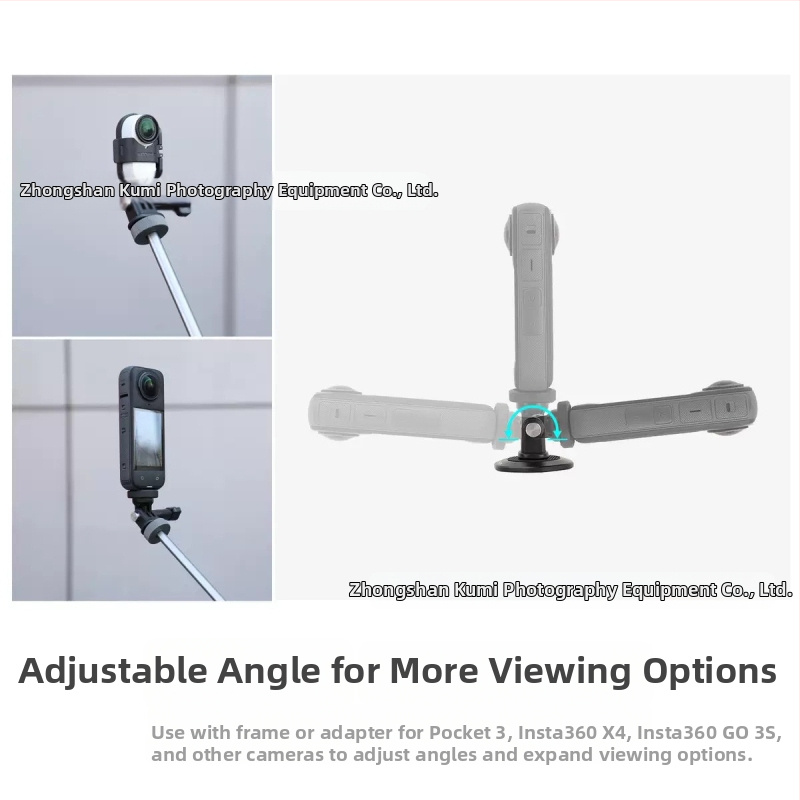 GoPro adapteris universaliems modeliams — ABS, 20 g, adapterio priedai, fiksuota kamera, selfie naudojimas