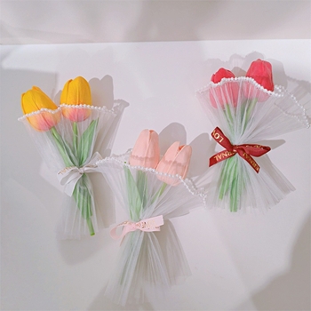 PU mini buket tulipana - umjetni vječni cvijet, za Dan majke i vjenčanja; poklon spreman, pogodan za promotivne poklone