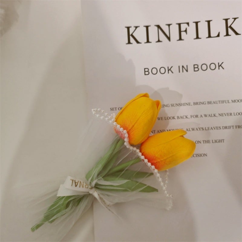 PU mini buket tulipana - umjetni vječni cvijet, za Dan majke i vjenčanja; poklon spreman, pogodan za promotivne poklone