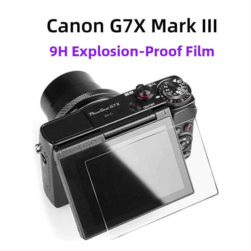 Privacy Guard ekrāna aizsargs Canon G7X Mark III, G9X Mark II un GX7 — PET 9H membrāna, mehāniskā apstrāde, licencēta privātā zīme