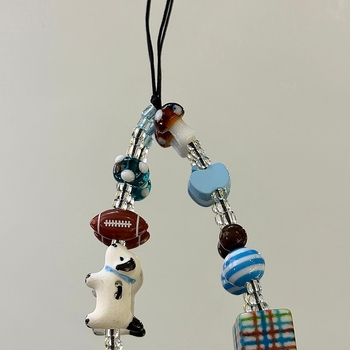 Lanyard pentru telefon, Handmade din aliaj, cu șnur din nailon și cataramă din plastic, stil feminin