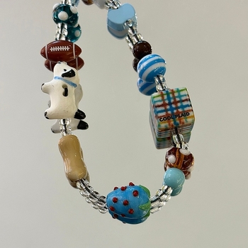 Lanyard pentru telefon, Handmade din aliaj, cu șnur din nailon și cataramă din plastic, stil feminin