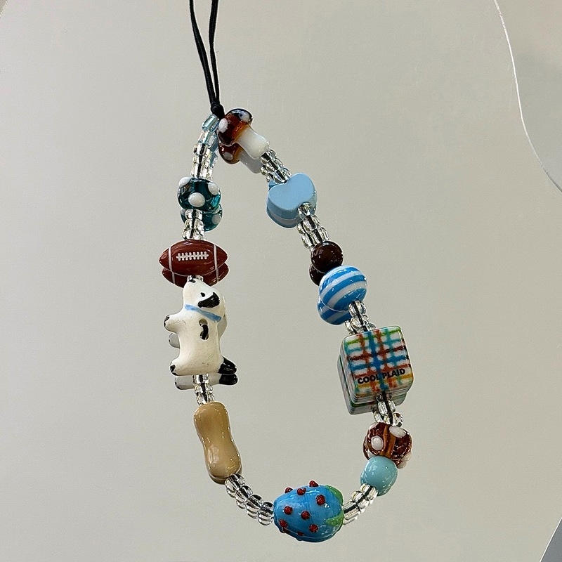 Lanyard pentru telefon, Handmade din aliaj, cu șnur din nailon și cataramă din plastic, stil feminin