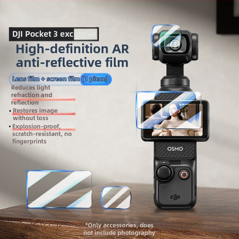 Zaštitna folija za zaslon DJI Pocket3 / Osmo Pocket – AR HD anti-refleksija, PET materijal, višeslojna laminacija