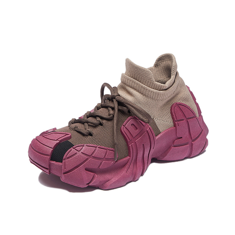 Ženske tenisice Flyknit, visok gornji dio, gumena potplata, prednje vezivanje, visina pete 3–5 cm, svakodnevna upotreba