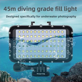 Suptig GoPro zemūdens LED lukturis niršanai, ūdensdrošs ar 5 moduļu papildgaismu