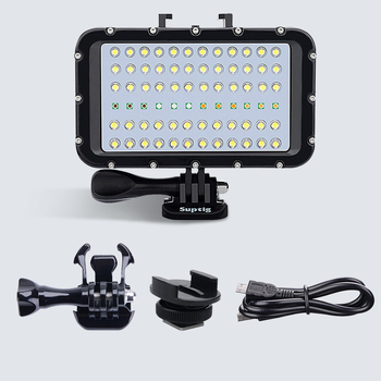 Suptig GoPro подводна LED лампа за гмуркане, водоустойчива със 5-режимна попълваща светлина