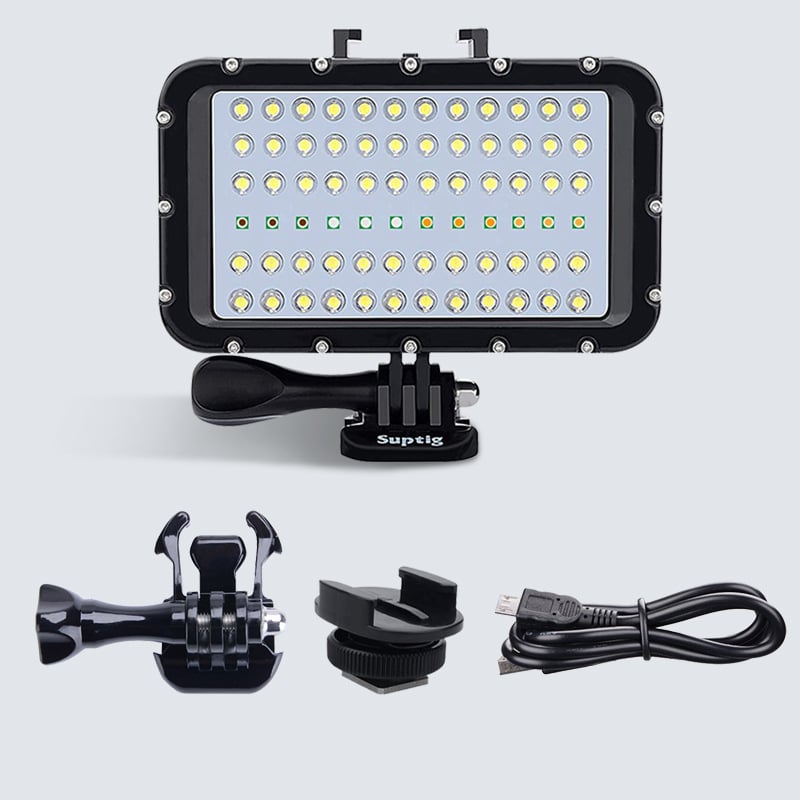 Suptig GoPro подводна LED лампа за гмуркане, водоустойчива със 5-режимна попълваща светлина
