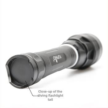 Fenar subacvatic LED pentru scufundări, 20W, 4000mAh, rază 200–500 m, rotație 360°