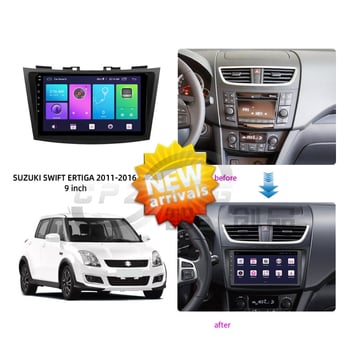 Panou pentru navigație auto — carcasă din plastic; compatibil cu Suzuki Swift și Ertiga (2011–2016); pachet: panou + cabluri; personalizare disponibilă