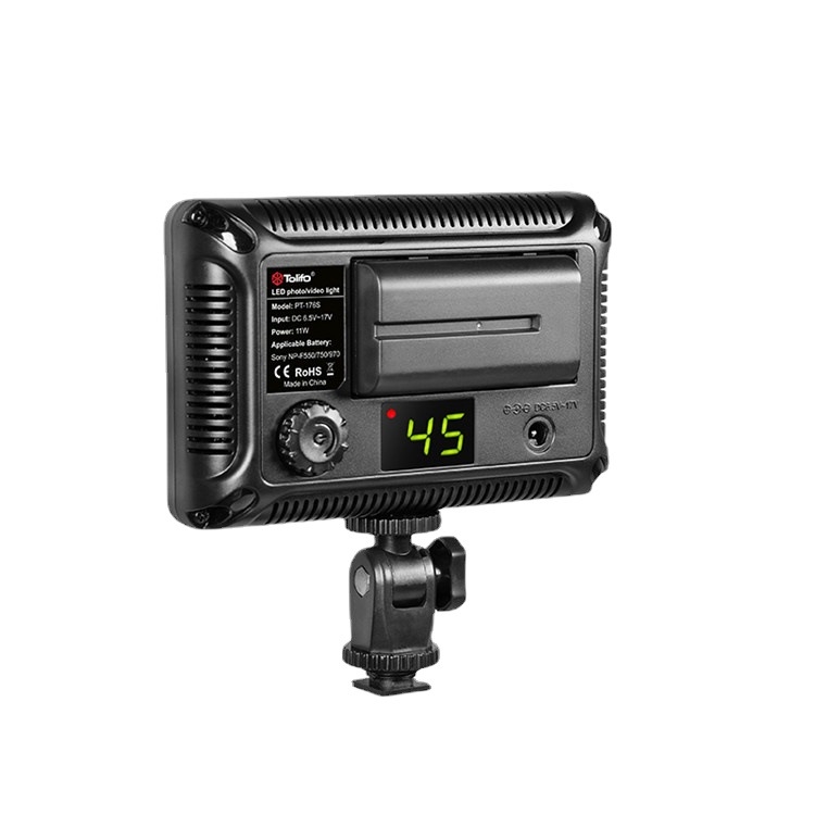 Lumină de fill pentru fotografie PT-176S | LED 11W, 3200K/5600K, reglaj luminozitate 10–1400%, portabil