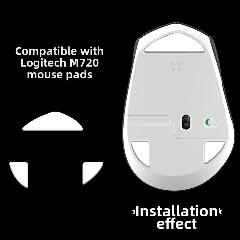 Peles kājiņu uzlīme Logitech M720 — Ice Edition, Arc Edge, Esports gluds slīdējums, Izsmalcināta izstrāde