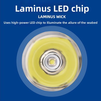 Lanternă LED T40 pentru scufundări, focalizare fixă, IPX8, corp din aliaj de aluminiu, baterie 3000mAh, 15W; încărcător inclus