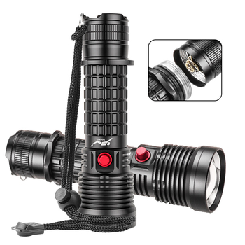 Lanteră de scufundări LED 10W, corp din aluminiu, rază peste 500 metri, reîncărcabilă cu baterie încorporată sau 18650/26650, încărcător inclus