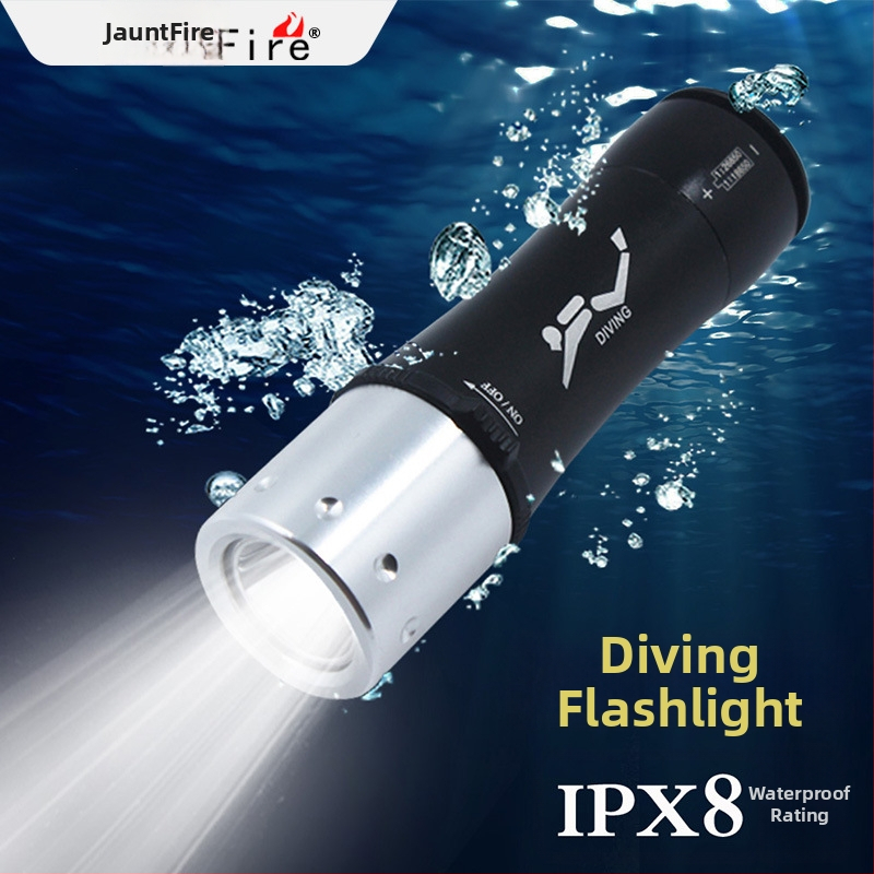 Podvodna LED svjetiljka za ronjenje — aluminijsko kućište, snaga 10W, domet 200–500 m, rotacija 360°, vodootporna