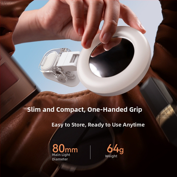 Telesin Mini lampă inel portabilă pentru telefon — lampă clip-on cu lumină difuză, 3 temperaturi de culoare, sub 10W, 5V