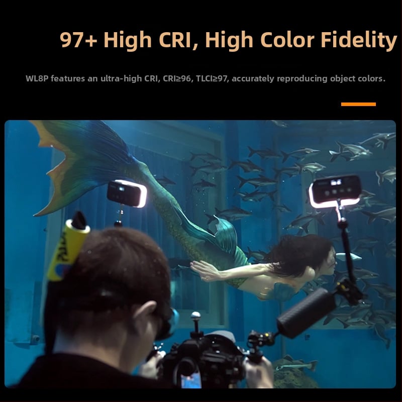 God cow WL8P Υποβρύχιο φως φωτογράφισης – Αδιάβροχο φορητό LED φως πλήρωσης με ρυθμιζόμενη φωτεινότητα και χρώμα, αυτόνομη τροφοδοσία
