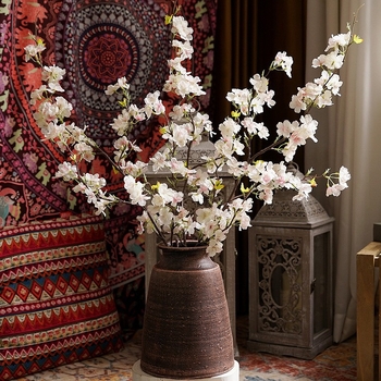 Floare artificială de piersică, floare de mătase, imprimare pe ecran, model 3283093; pentru nunți, utilizare în aer liber, recuzită pentru fotografie și decor în casă