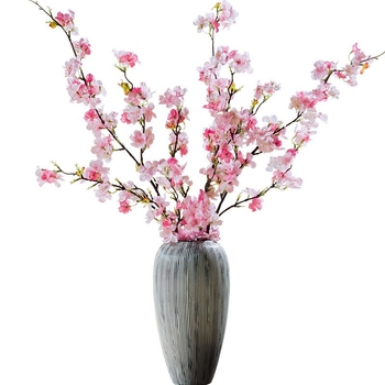 Floare artificială de piersică, floare de mătase, imprimare pe ecran, model 3283093; pentru nunți, utilizare în aer liber, recuzită pentru fotografie și decor în casă