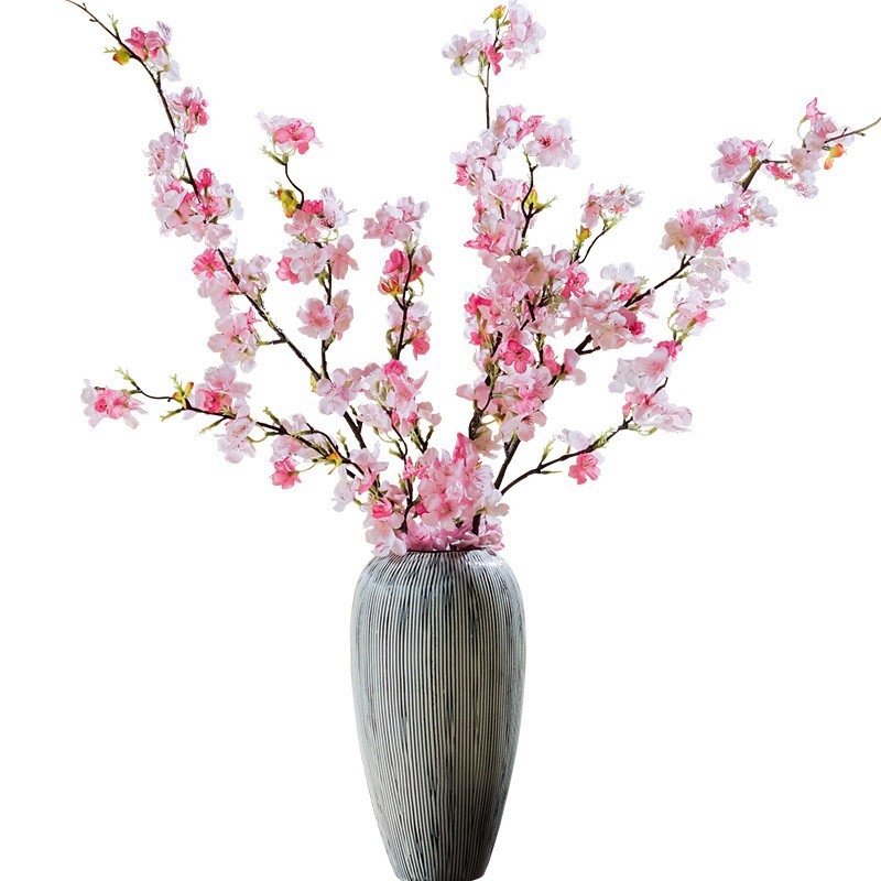 Floare artificială de piersică, floare de mătase, imprimare pe ecran, model 3283093; pentru nunți, utilizare în aer liber, recuzită pentru fotografie și decor în casă