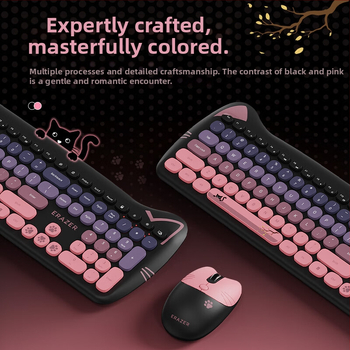 KN520 Belaidis klaviatūros ir pelės rinkinys — Bluetooth ir 2.4G ryšys, Bluetooth klaviatūra ir Bluetooth pelė, DPI 4000, ergonomiškas dizainas