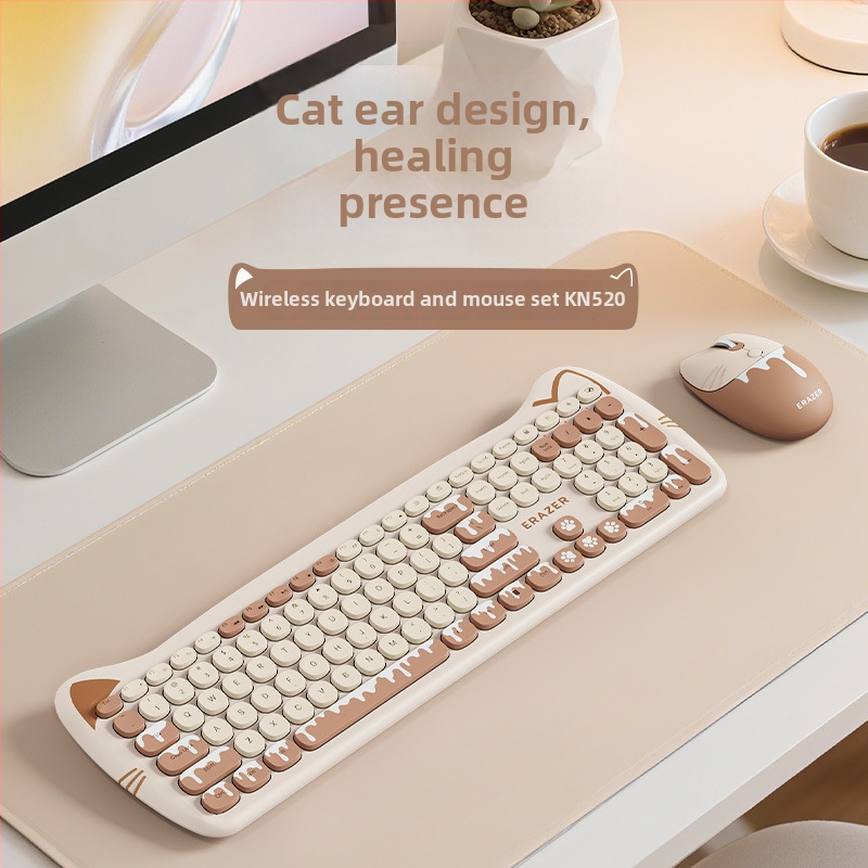 KN520 Belaidis klaviatūros ir pelės rinkinys — Bluetooth ir 2.4G ryšys, Bluetooth klaviatūra ir Bluetooth pelė, DPI 4000, ergonomiškas dizainas