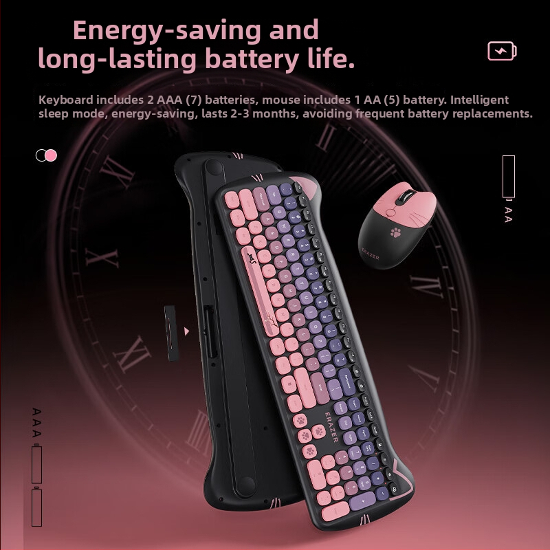 KN520 Belaidis klaviatūros ir pelės rinkinys — Bluetooth ir 2.4G ryšys, Bluetooth klaviatūra ir Bluetooth pelė, DPI 4000, ergonomiškas dizainas