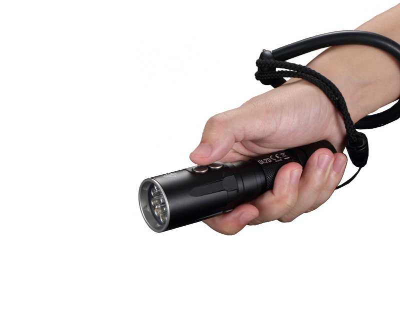NITECORE DL20 Potapljačko foto osvjetljenje s dodatnom rasvjetom — LED, 1000 lumena, IPX8 100 m, domet zrake 100–200 m, aluminijska legura