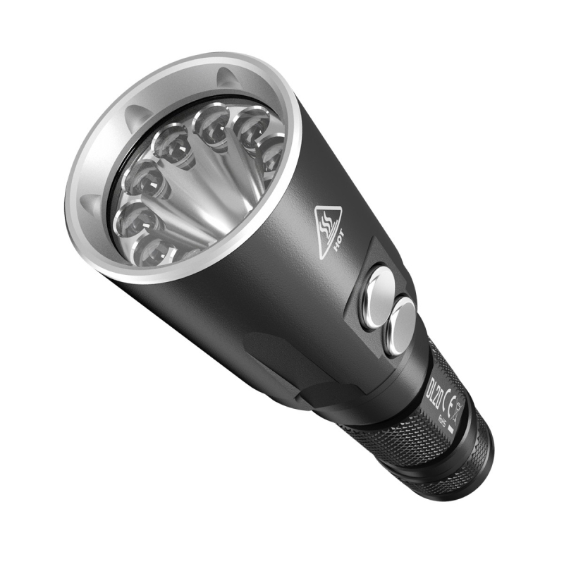 NITECORE DL20 Potapljačko foto osvjetljenje s dodatnom rasvjetom — LED, 1000 lumena, IPX8 100 m, domet zrake 100–200 m, aluminijska legura