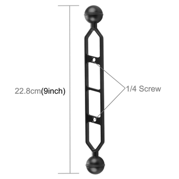 Puluz PU260 Podvodno svjetlosno rame za kameru od aluminijske legure – ultra lagano, kompatibilno s akcijskim kamerama, s kugličnom glavom