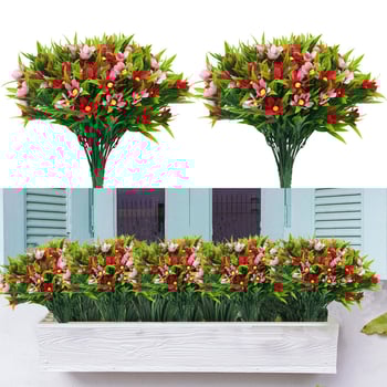 Σετ εξωτερικών τεχνητών λουλουδιών – μεταξωτά άνθη, στιλ καλλιτεχνικής διακόσμησης, ποικιλία: Eucalyptus, Daisy, Sanwei kwai, Magnolia, Starry sky, για φωτογραφίες και διακόσμηση σπιτιού