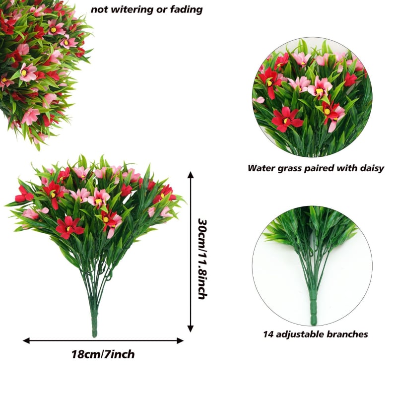 Σετ εξωτερικών τεχνητών λουλουδιών – μεταξωτά άνθη, στιλ καλλιτεχνικής διακόσμησης, ποικιλία: Eucalyptus, Daisy, Sanwei kwai, Magnolia, Starry sky, για φωτογραφίες και διακόσμηση σπιτιού