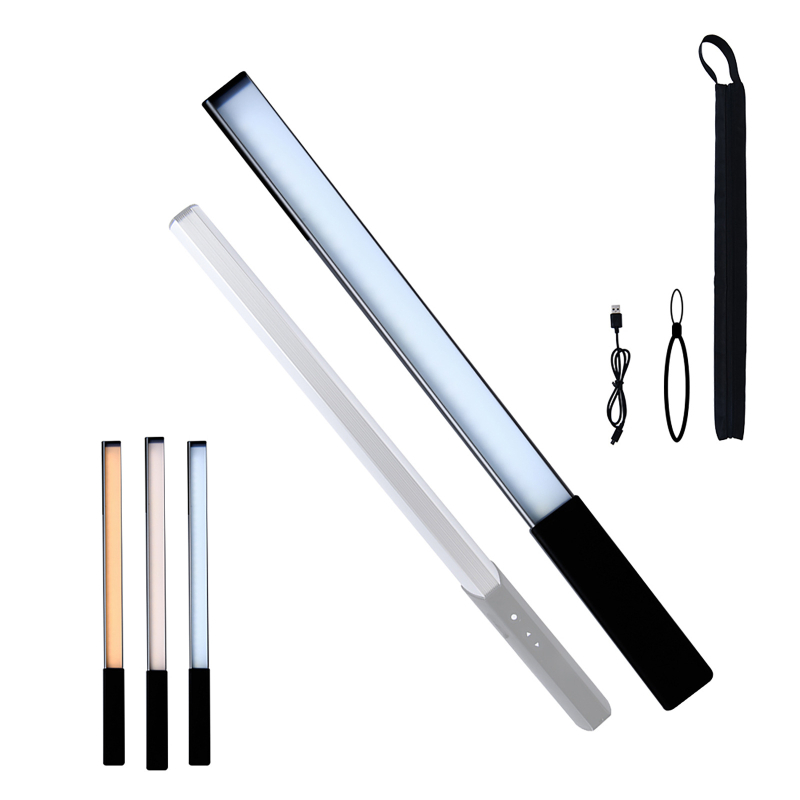 LED ručna svjetiljka za osvjetljenje popune, neprekidno podešavanje jačine, tri boje svjetla, ugrađena baterija (2600mAh x2), USB 5V napajanje, model Zc-dysy-12