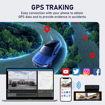 4K автомобилен видеорегистратор с нощно виждане, фронтален и заден запис, GPS навигация и Wi-Fi