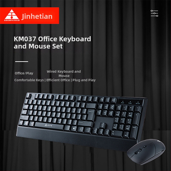 KM037 žični set tipkovnice i miša – USB, kabel 1,6 m, optički senzor, ergonomski dizajn