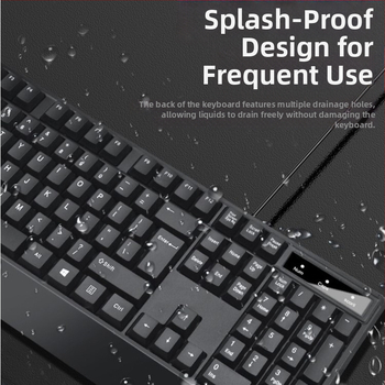 KM037 žični set tipkovnice i miša – USB, kabel 1,6 m, optički senzor, ergonomski dizajn