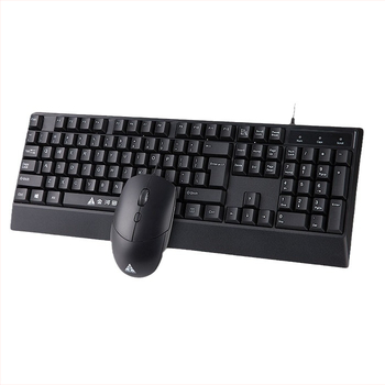 KM037 žični set tipkovnice i miša – USB, kabel 1,6 m, optički senzor, ergonomski dizajn