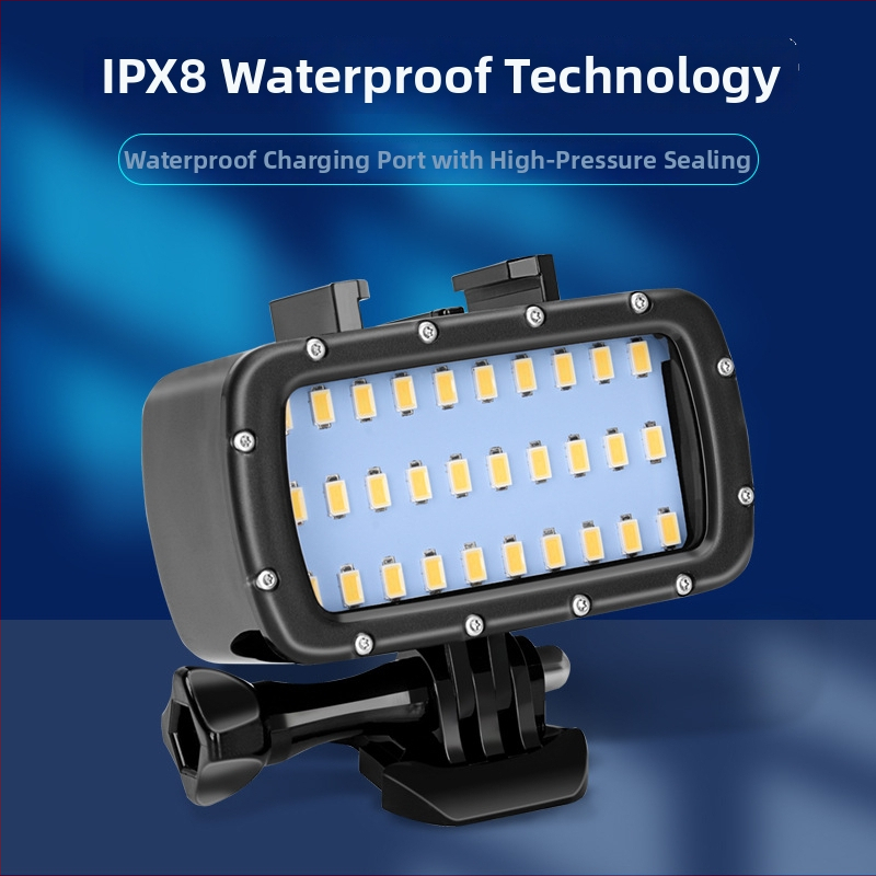 Zemūdens LED apgaismojums ar 30 LED GoPro – ūdensdrošs papildgaismas profesionālai fotogrāfijai