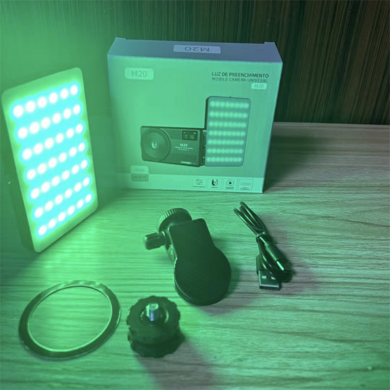 LED osvetľovacie svetlo pre fotografovanie a videohovory, ručné použitie, model M20, 10W, 5V, tri teploty farby
