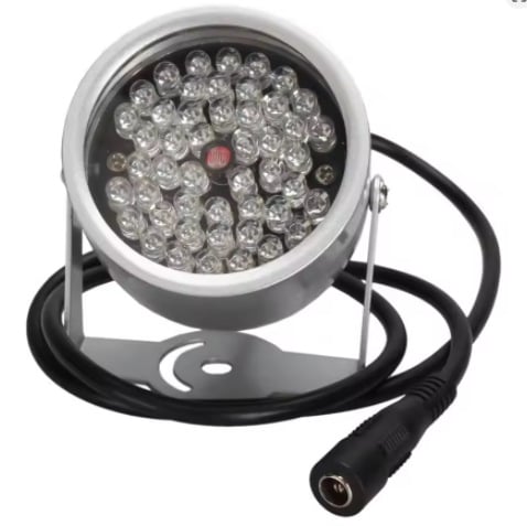 Lumină de completare pentru cameră cu 48 LED, 12V infraroșu LED flood pentru o singură cameră, sub 10W, 850 nm