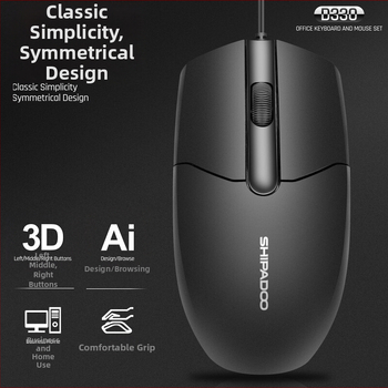 Kablys klaviatūros ir pelės komplektas su USB, optinis 1000dpi, ergonomiškas, atsparus vandeniui, privatios prekės ženklo galimybė, skirtas nešiojamam, namams, biurui ar žaidimams