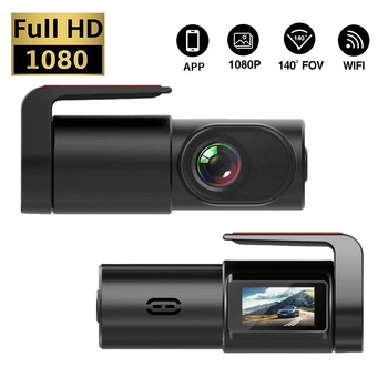 Automobilska dash kamera s 1080p HD noćnim vidom, 170° širokokutni objektiv, Wi‑Fi i slot za TF karticu
