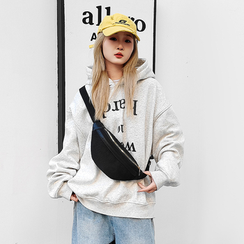 Korean-style Corduroy keresztbody táska - utcai stílus, cipzáras záródás, belső cipzáros zseb, belső patch zseb, poliészter bélés
