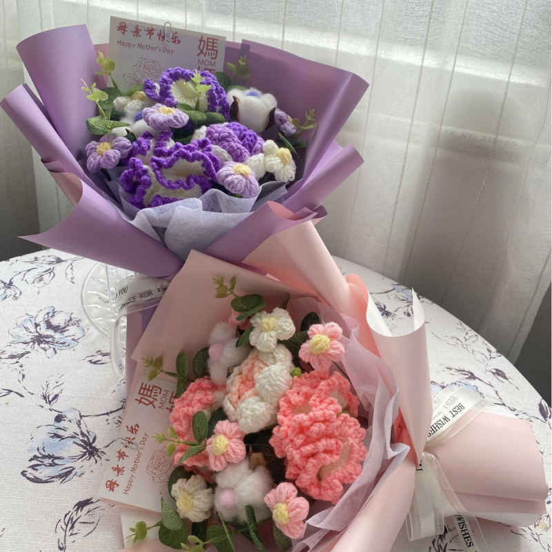 Pletena buket karanfila i vječnih cvjetova – ručno izrađeni dar za Majčin dan