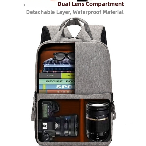 SLR kaamera seljakott, nailonist materjal, Jieshi Shield; hingav, vettõrjev, kulumiskindel, vargusest kaitsev, koormust vähendav, vooder nailon; sobib SLR kaamerale