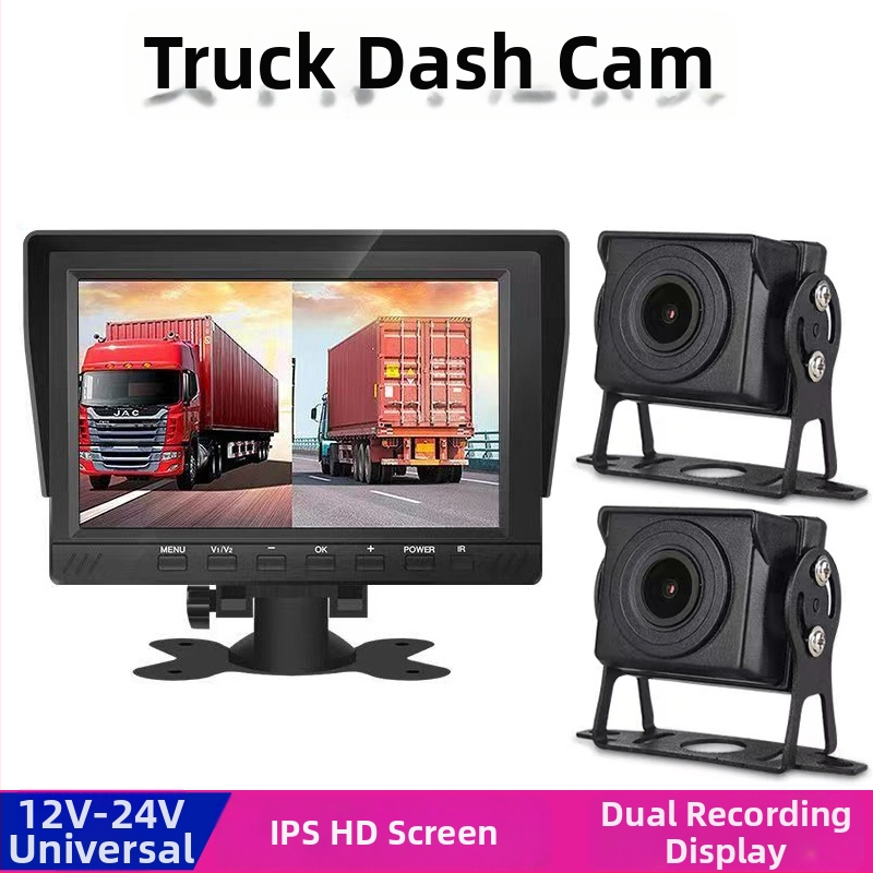Kamiónová dash kamera s predným aj zadným záznamom, 1080p, 170° široký uhol, TF karta, napájanie 12-36V